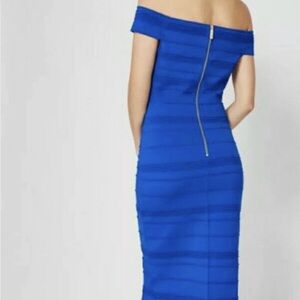 Never worn! Ted Baker Royal Blue Off-Shoulder bodycon dress size 2.